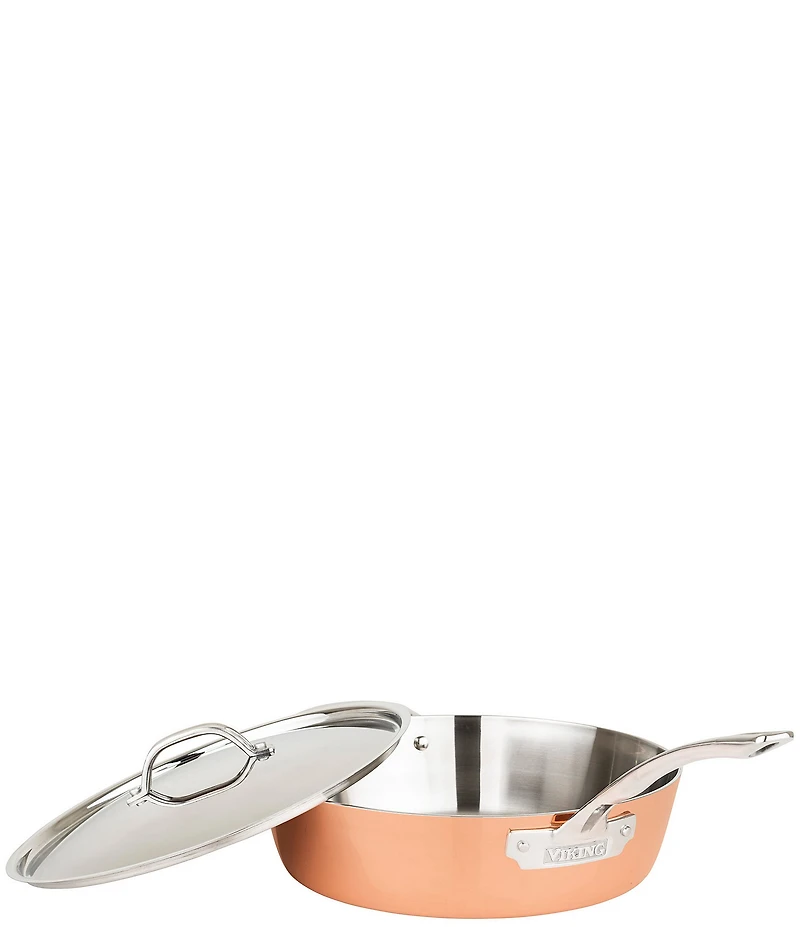 Viking Contemporary 4-Ply Copper Clad 9-Piece Cookware Set with Metal Lids