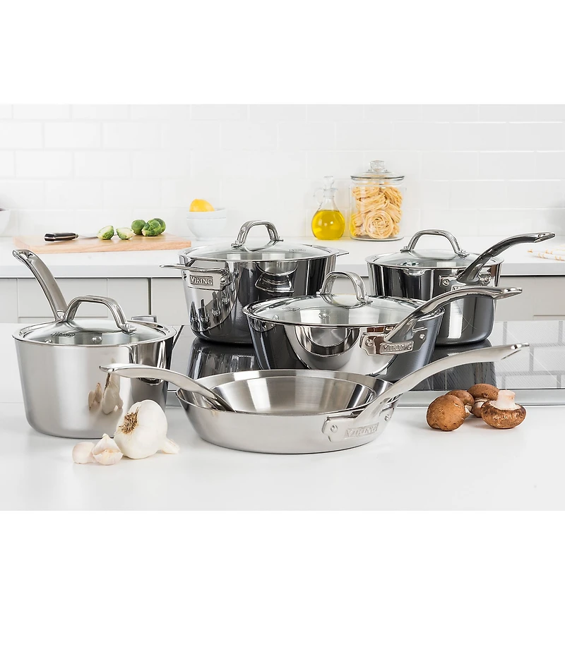 Viking Culinary Contemporary 3-Ply Stainless Steel 10 piece Cookware Set