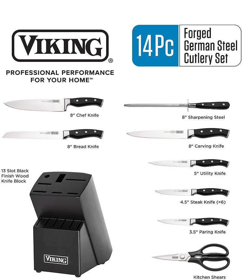 Viking Viking 14-Piece Cutlery Set with Black Block