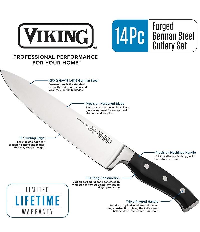 Viking Viking 14-Piece Cutlery Set with Black Block