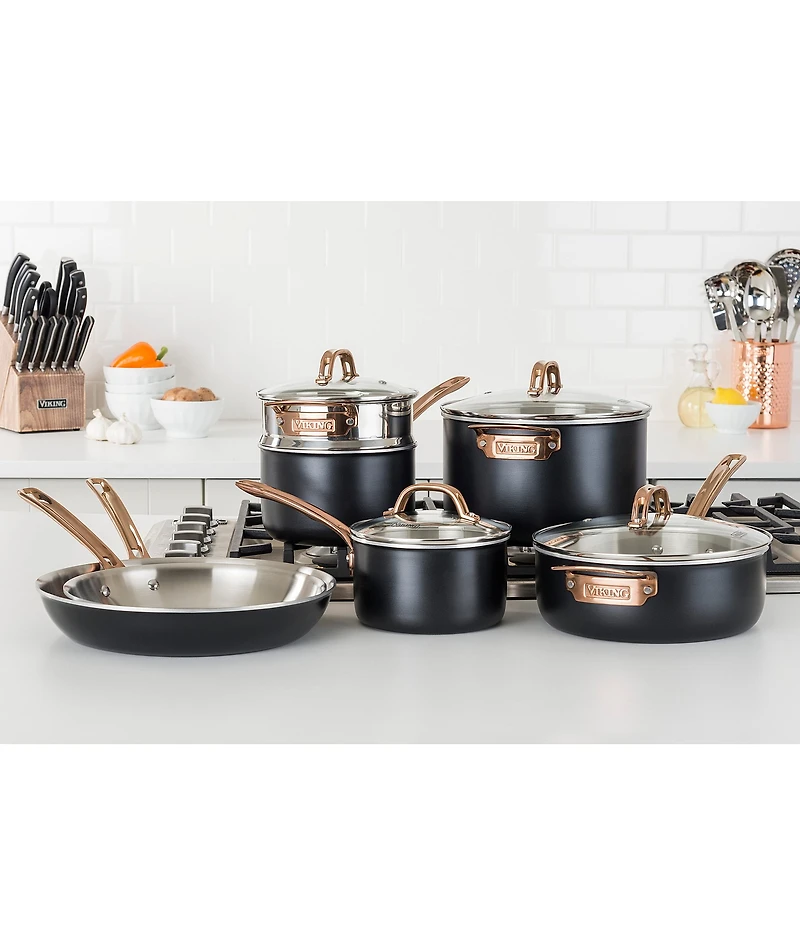 Viking Viking 3-Ply Black 11-Piece Stainless Cookware Set