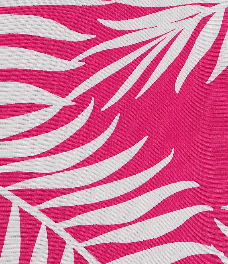 Vince Camuto Tropical Palm Print Woven Crew Neck Short Sleeve Blouse