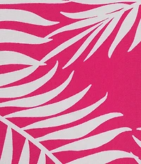 Vince Camuto Tropical Palm Print Woven Crew Neck Short Sleeve Blouse