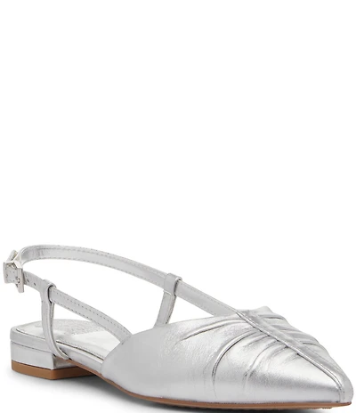 Vince Camuto Agnes Leather Bunched Toe Slingback Flats