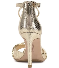 Vince Camuto Alinna Strappy Embossed Metallic Leather O-Ring Dress Sandals