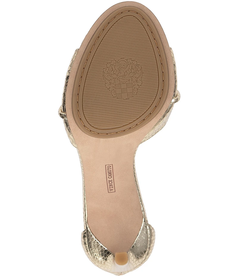 Vince Camuto Alinna Strappy Embossed Metallic Leather O-Ring Dress Sandals