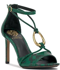 Vince Camuto Alinna Strappy Snake Print Leather O-Ring Dress Sandals