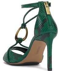 Vince Camuto Alinna Strappy Snake Print Leather O-Ring Dress Sandals