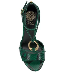 Vince Camuto Alinna Strappy Snake Print Leather O-Ring Dress Sandals