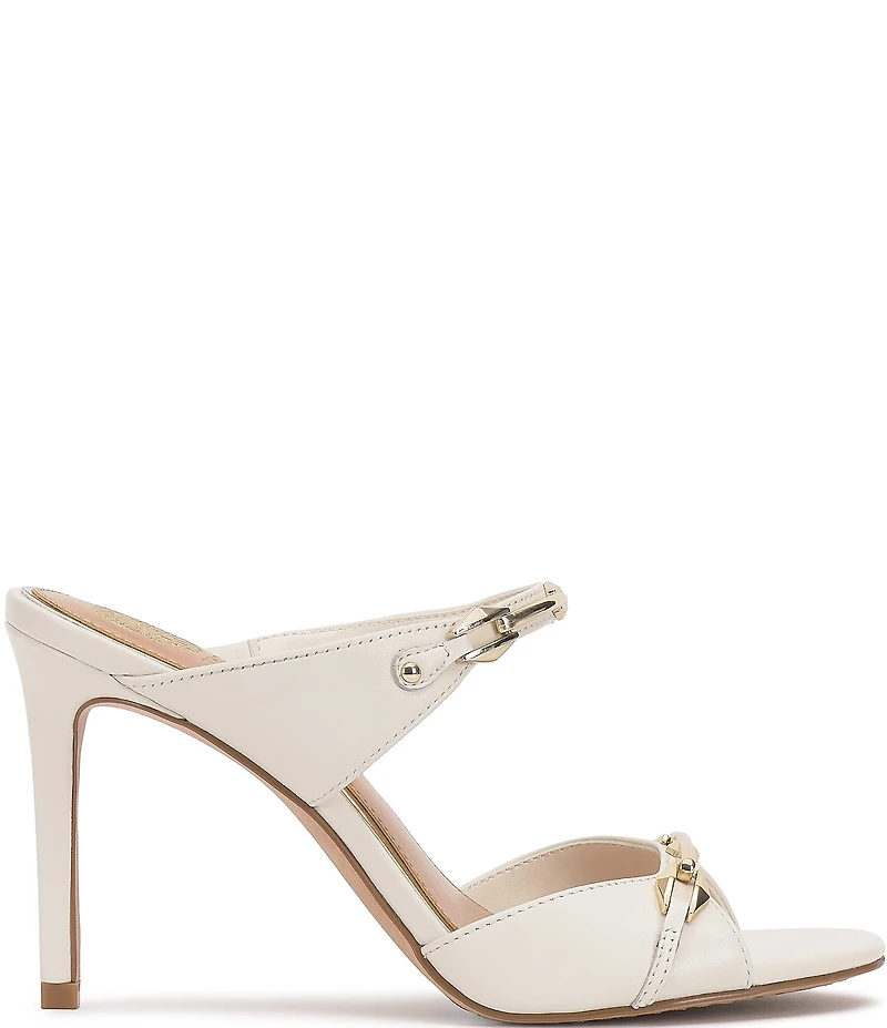 Vince Camuto Ambra Leather Double Link Hardware High Heel Dress Slide Sandals
