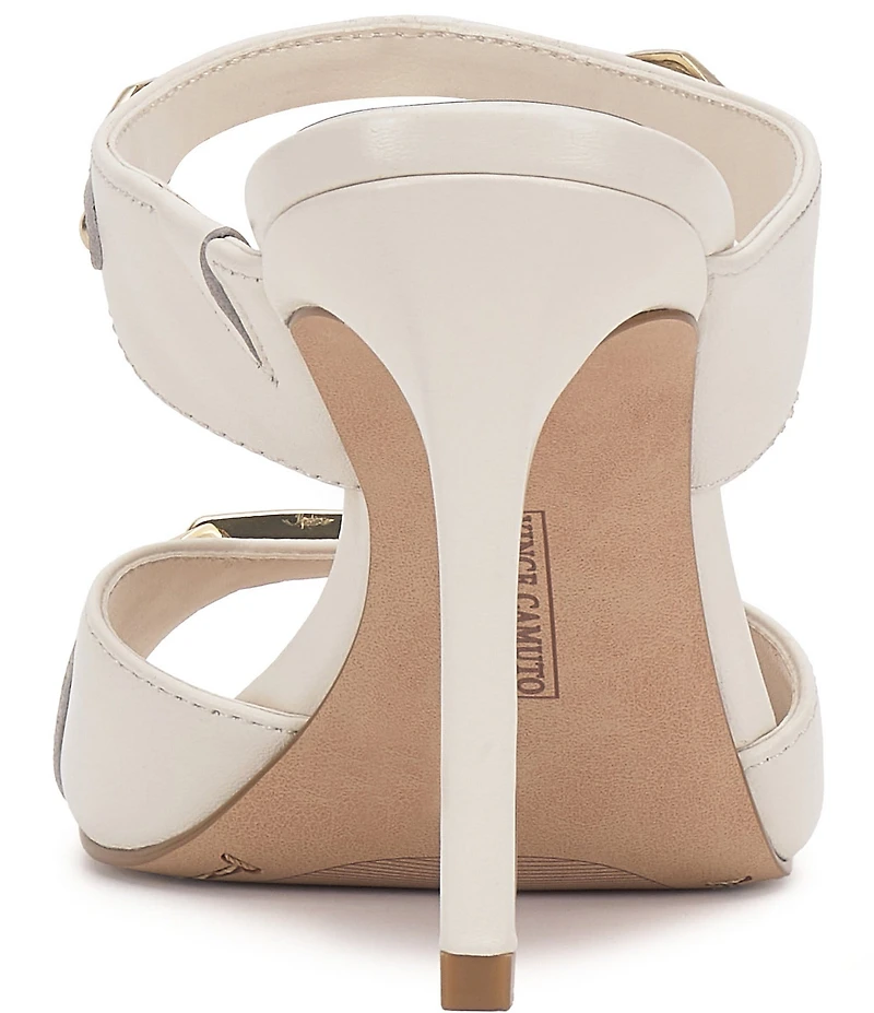 Vince Camuto Ambra Leather Double Link Hardware High Heel Dress Slide Sandals