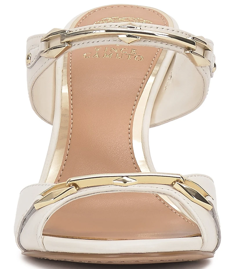 Vince Camuto Ambra Leather Double Link Hardware High Heel Dress Slide Sandals
