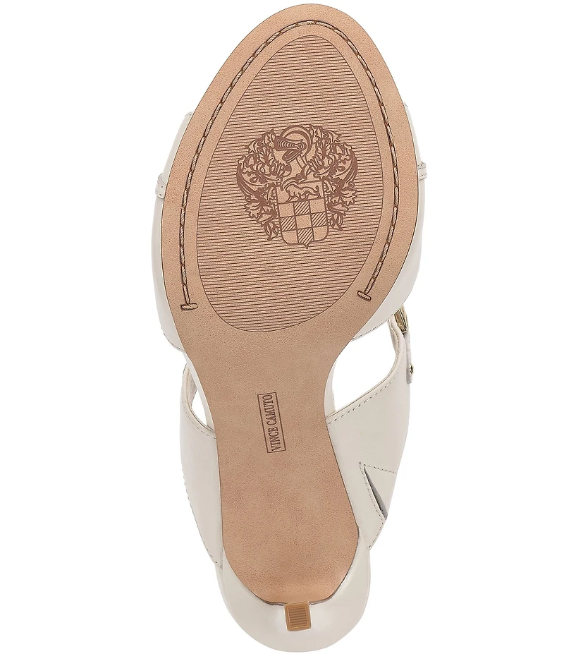 Vince Camuto Ambra Leather Double Link Hardware High Heel Dress Slide Sandals