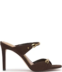 Vince Camuto Ambra Suede Double Link Hardware High Heel Dress Slide Sandals