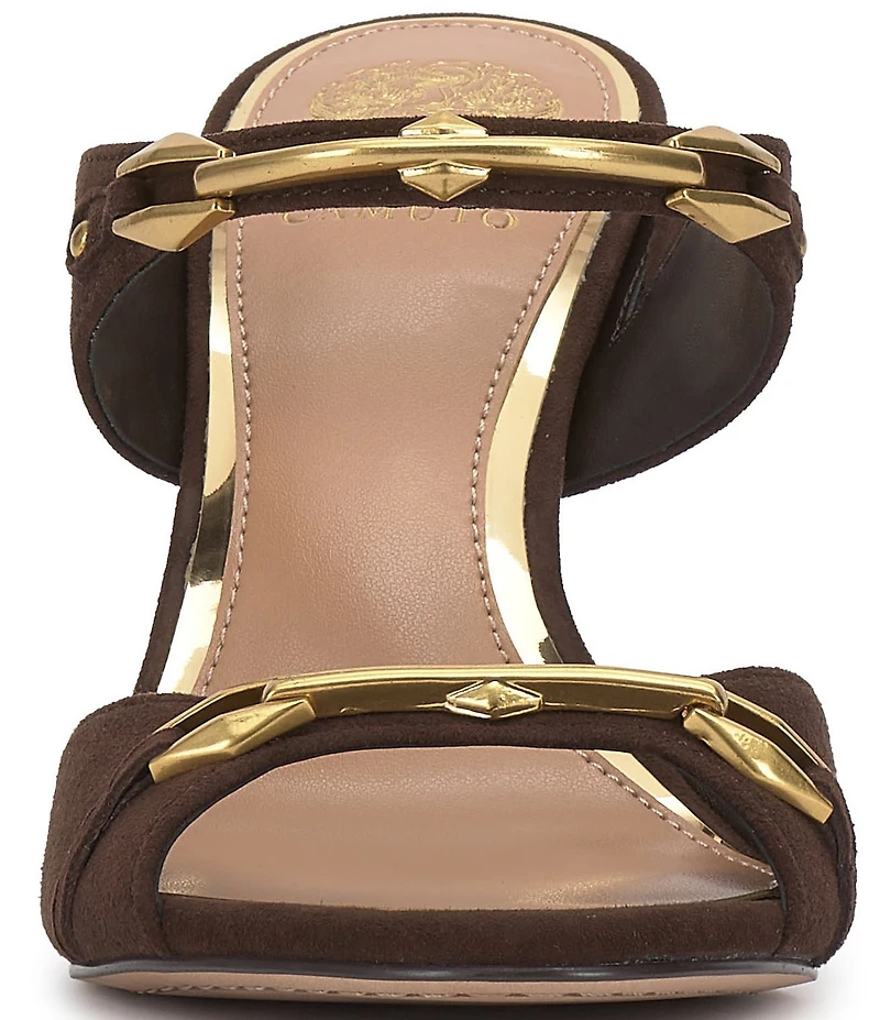 Vince Camuto Ambra Suede Double Link Hardware High Heel Dress Slide Sandals
