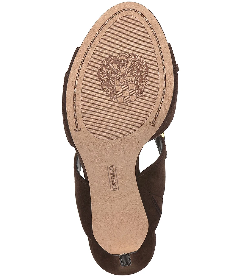 Vince Camuto Ambra Suede Double Link Hardware High Heel Dress Slide Sandals