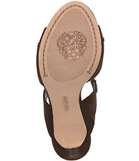 Vince Camuto Ambra Suede Double Link Hardware High Heel Dress Slide Sandals