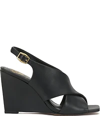 Vince Camuto Ameira Leather Cross Band Slingback Wedge Sandals