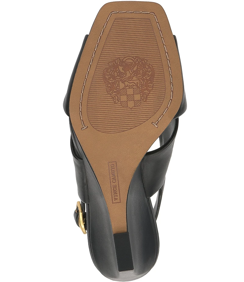 Vince Camuto Ameira Leather Cross Band Slingback Wedge Sandals