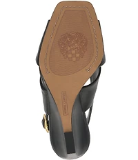 Vince Camuto Ameira Leather Cross Band Slingback Wedge Sandals