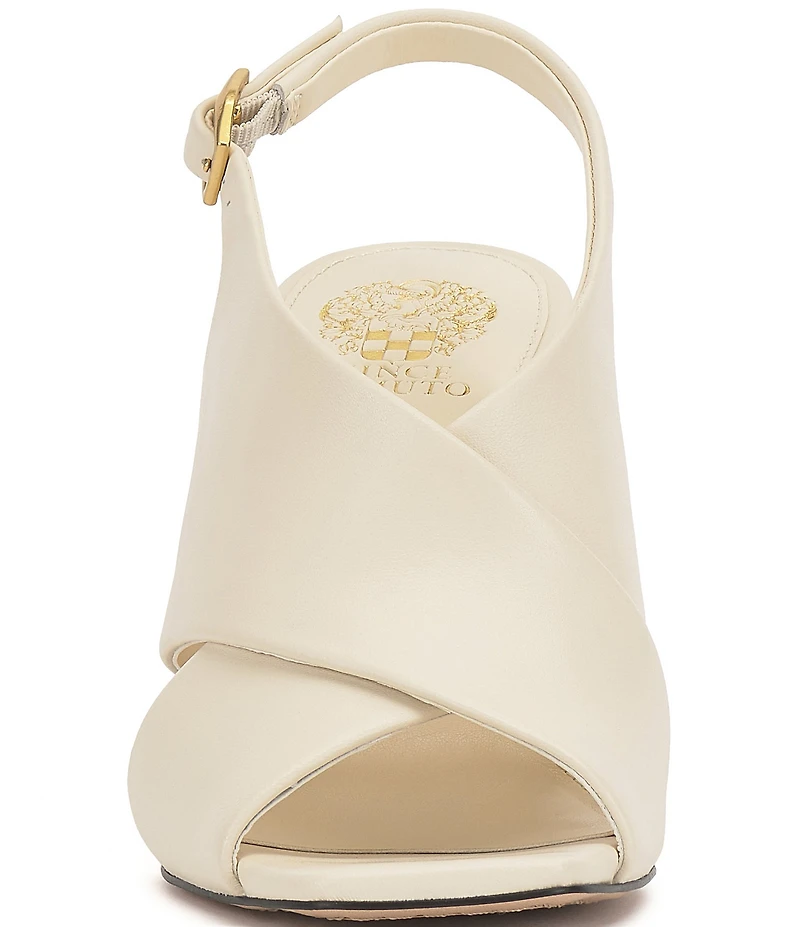 Vince Camuto Ameira Leather Cross Band Slingback Wedge Sandals