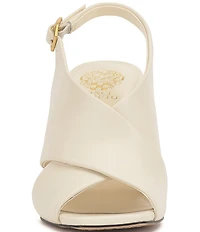 Vince Camuto Ameira Leather Cross Band Slingback Wedge Sandals