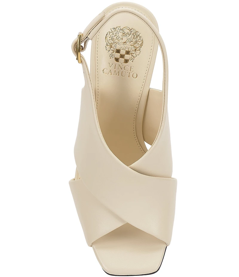 Vince Camuto Ameira Leather Cross Band Slingback Wedge Sandals
