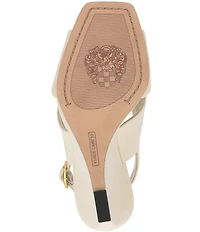Vince Camuto Ameira Leather Cross Band Slingback Wedge Sandals