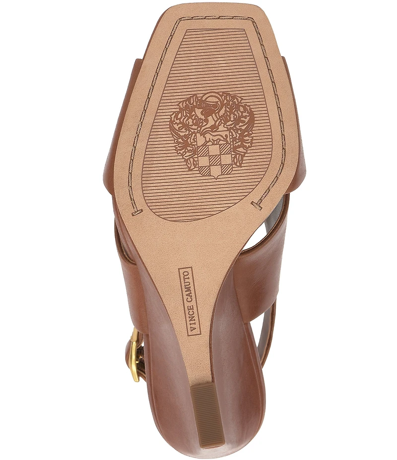 Vince Camuto Ameira Leather Cross Band Slingback Wedge Sandals