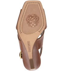 Vince Camuto Ameira Leather Cross Band Slingback Wedge Sandals