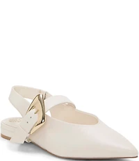 Vince Camuto Amoret Leather Buckle Hardware Mary Jane Slingback Flats