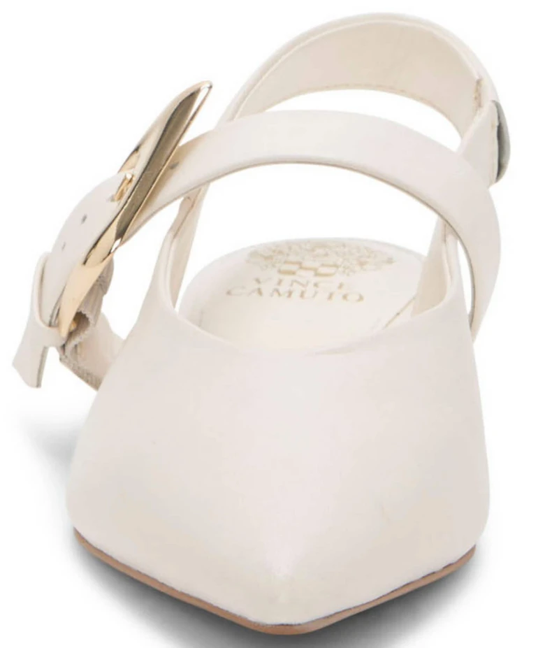 Vince Camuto Amoret Leather Buckle Hardware Mary Jane Slingback Flats