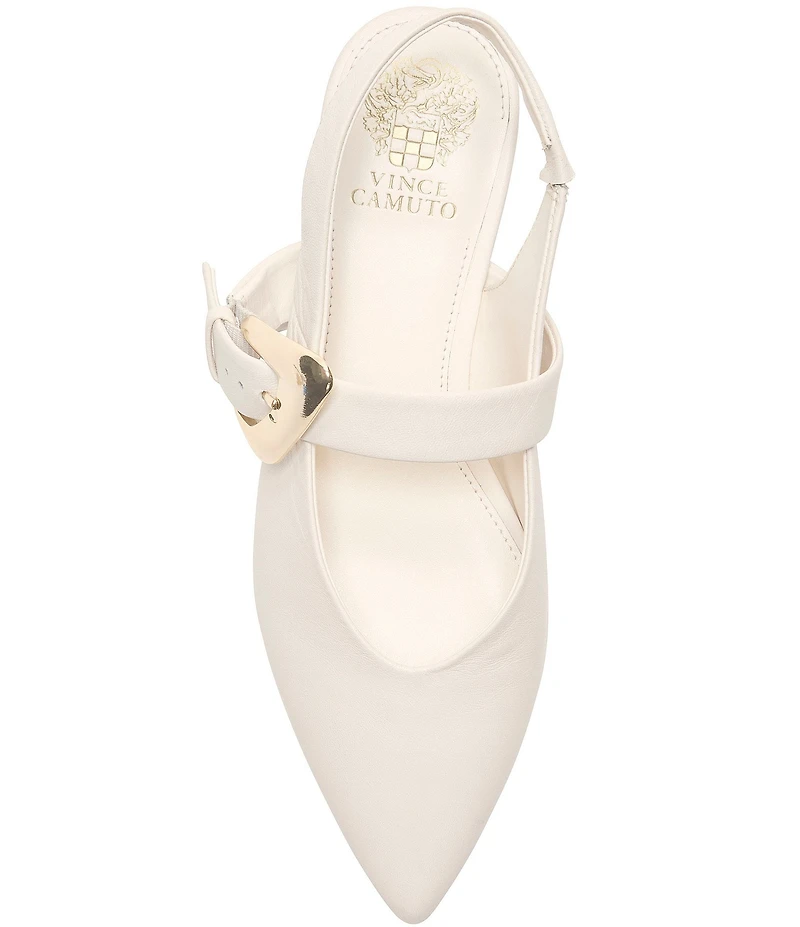 Vince Camuto Amoret Leather Buckle Hardware Mary Jane Slingback Flats