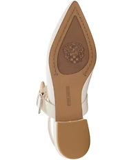 Vince Camuto Amoret Leather Buckle Hardware Mary Jane Slingback Flats