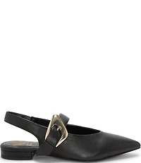 Vince Camuto Amoret Leather Buckle Hardware Mary Jane Slingback Flats