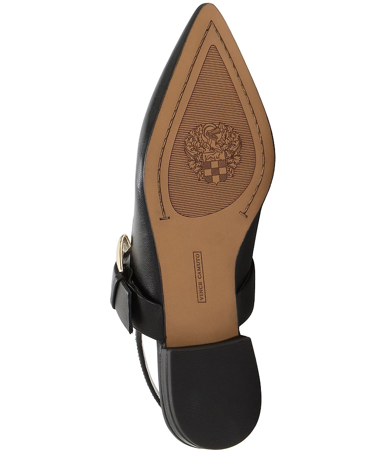 Vince Camuto Amoret Leather Buckle Hardware Mary Jane Slingback Flats