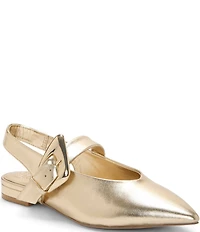 Vince Camuto Amoret Metallic Buckle Hardware Mary Jane Slingback Flats