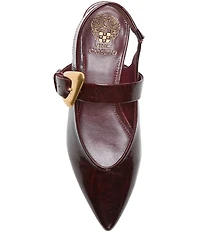 Vince Camuto Amoret Patent Leather Buckle Hardware Mary Jane Slingback Flats