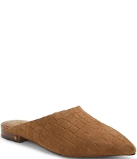 Vince Camuto Arlette Croco Embossed Suede Pointed Toe Mules