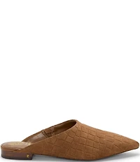 Vince Camuto Arlette Croco Embossed Suede Pointed Toe Mules
