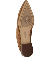Vince Camuto Arlette Croco Embossed Suede Pointed Toe Mules