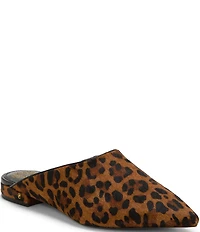 Vince Camuto Arlette Leopard Print Haircalf Pointed Toe Mules