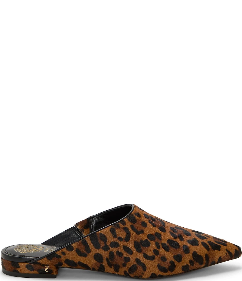 Vince Camuto Arlette Leopard Print Haircalf Pointed Toe Mules