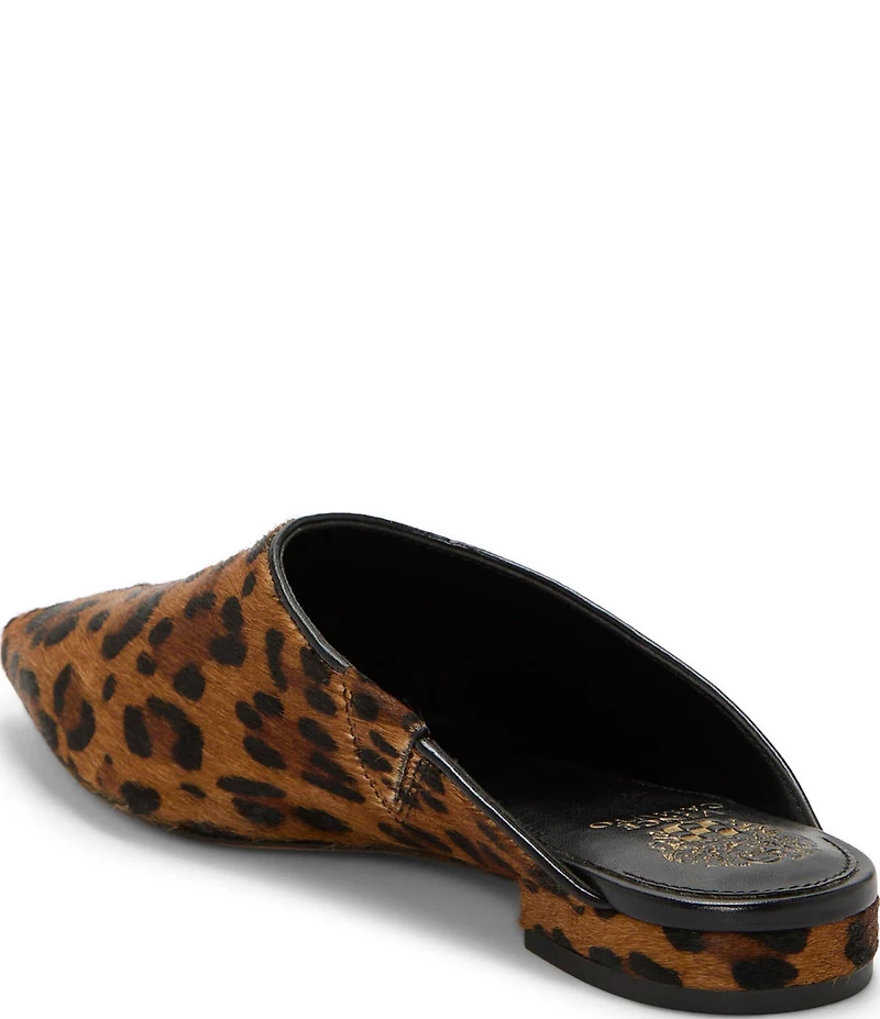 Vince Camuto Arlette Leopard Print Haircalf Pointed Toe Mules