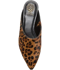 Vince Camuto Arlette Leopard Print Haircalf Pointed Toe Mules