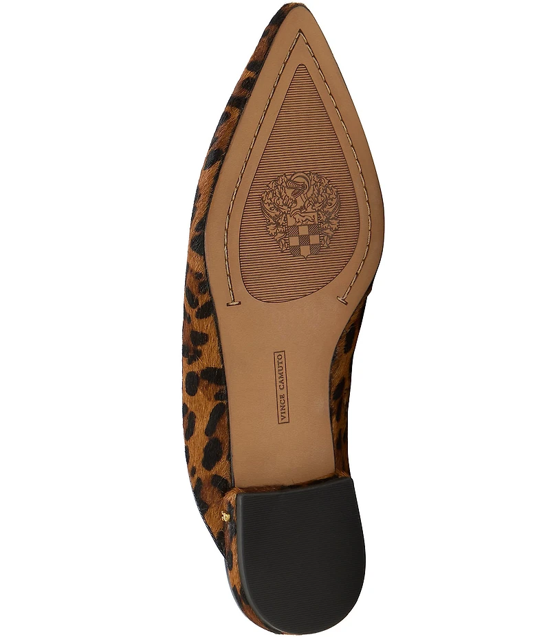 Vince Camuto Arlette Leopard Print Haircalf Pointed Toe Mules