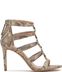 Vince Camuto Azelie Snake Print Hardware Detail Gladiator Dress Sandals