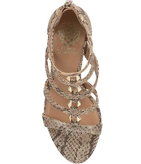 Vince Camuto Azelie Snake Print Hardware Detail Gladiator Dress Sandals