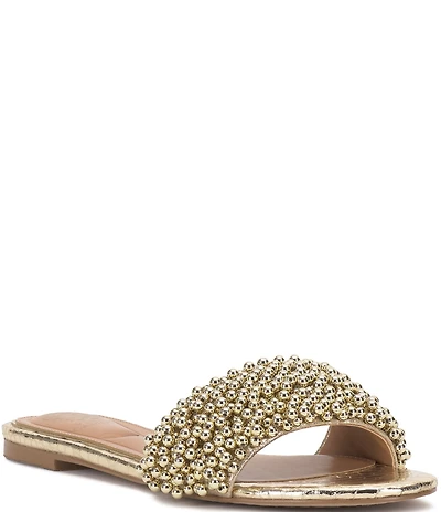 Vince Camuto Balea Metallic Beaded Slides