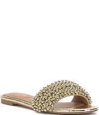 Vince Camuto Balea Metallic Beaded Slides